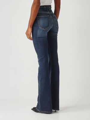 4. Damenjeans Flora Flare aus Stretch-Baumwolle Dunkler Denim Pinko 100166a2rx