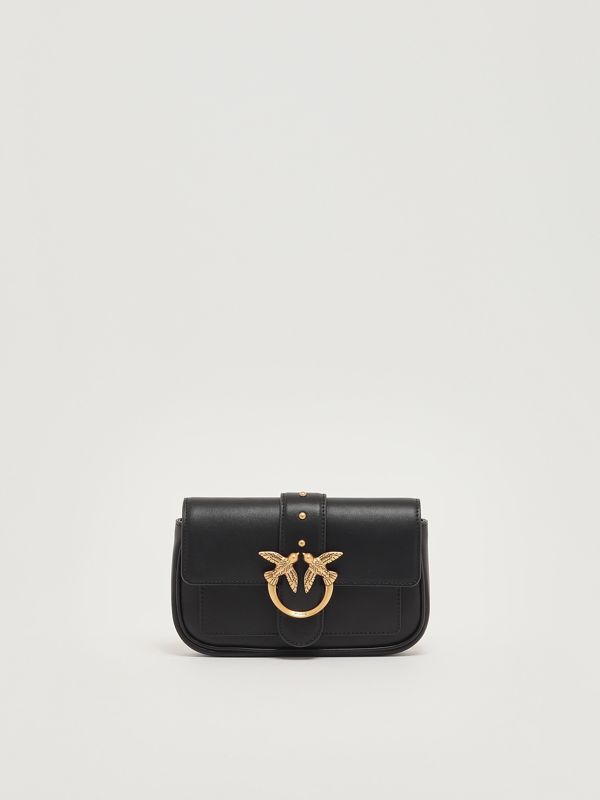 Pinko Love One Pocket leather bag for women - Black | Caposerio.com