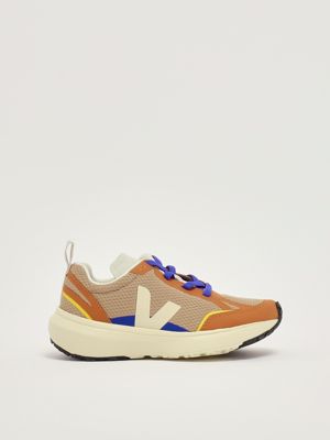 Kleine kanarische Kinderturnschuhe aus Nylon Beige-Orange Veja