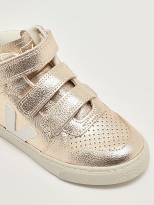 5. Small V-10 grained leather sneakers for girls Platinum Veja dv0503037