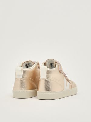 3. Small V-10 grained leather sneakers for girls Platinum Veja dv0503037