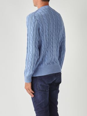 4. Men's cotton sweater Cornflower Blue