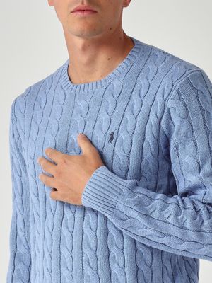 5. Men's cotton sweater Cornflower Blue