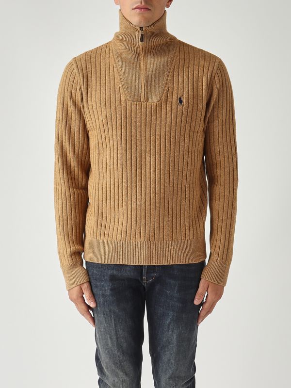 1. Maglia uomo in misto lana e cotone Cammello Polo Ralph Lauren 710974167