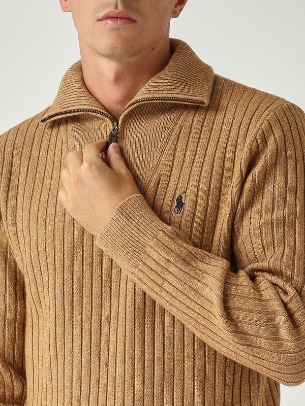 5. Jersey de hombre de mezcla de lana y algodón Camello Polo Ralph Lauren 710974167