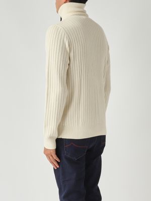 4. Jersey de hombre de mezcla de lana y algodón Mantequilla