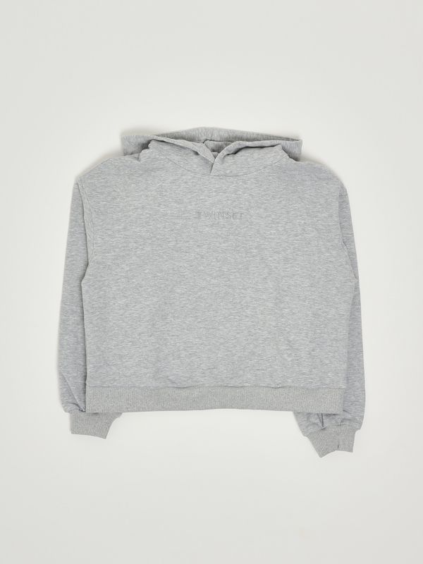 1. Sweat en coton extensible pour fille Gris Twinset 252gj2010