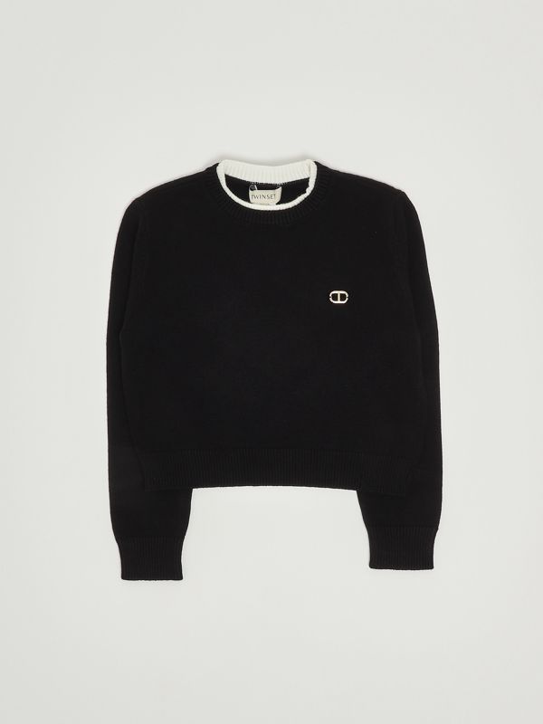 1. Pull en viscose pour fille Noir Twinset 252gj3011