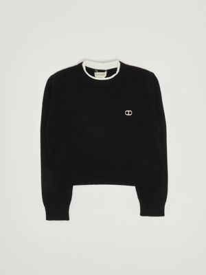 Viskose-Pullover für Mädchen Schwarz Twinset