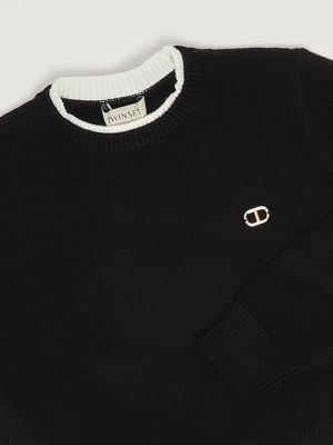 3. Pull en viscose pour fille Noir Twinset 252gj3011