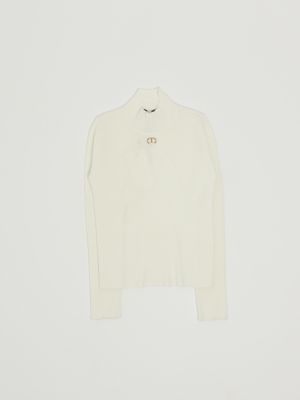 Viscose blend sweater for girls White Twinset