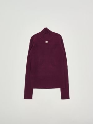 Lupetto bambina in misto viscosa Bordeaux Twinset