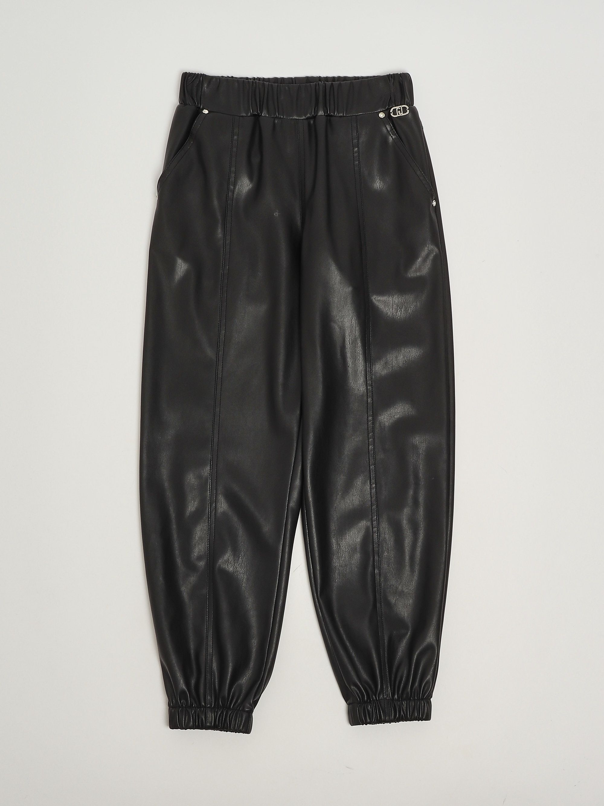 FEDERICA TOSI - Pantalone Cargo in Simil Pelle Grigio - TRYME Shop