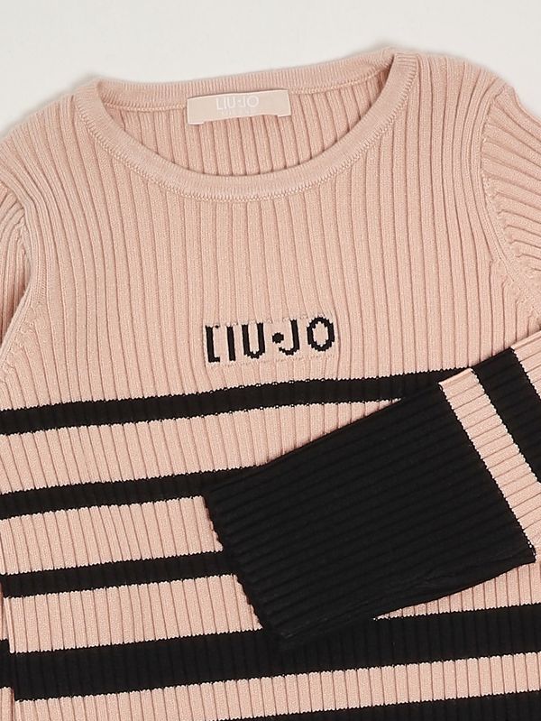 3. Abito bambina in maglia Rosa-Nero Liu Jo kf5028ma12p