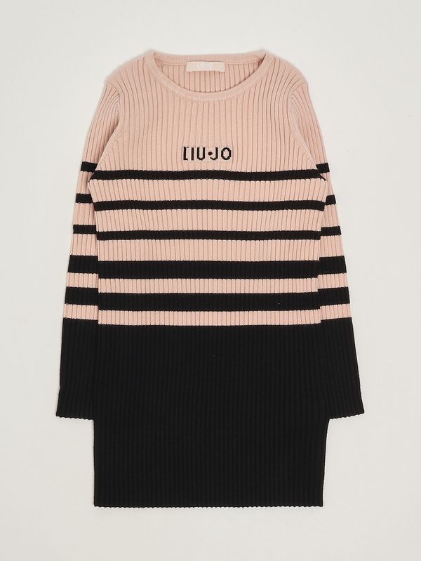 1. Abito bambina in maglia Rosa-Nero Liu Jo kf5028ma12p