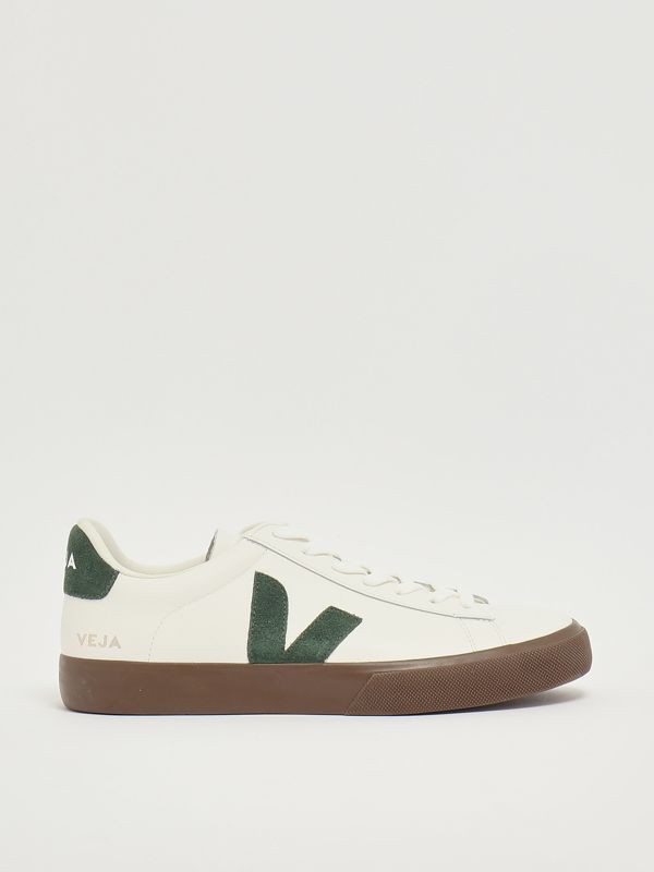 1. Campo Cyprus Bark O.T. leather and suede sneakers for men White-Green Veja cp0521179b