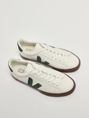 2. Campo Cyprus Bark O.T. leather and suede sneakers for men White-Green Veja cp0521179b