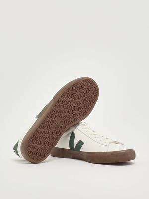 4. Campo Cyprus Bark O.T. leather and suede sneakers for men White-Green Veja cp0521179b