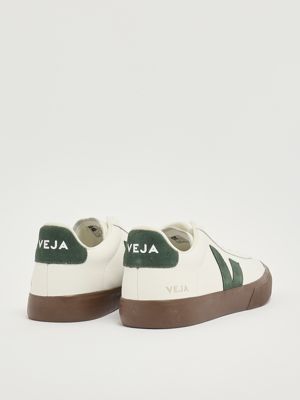 3. Campo Cyprus Bark O.T. leather and suede sneakers for men White-Green Veja cp0521179b