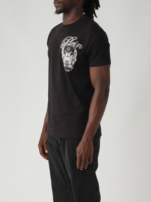 3. T-shirt uomo in jersey di cotone Nero Philipp Plein faecmtk8530pjy002n