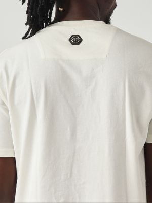5. Herren-T-Shirt aus Baumwoll-Jersey Weiß Philipp Plein faecmtk8458pjy002n