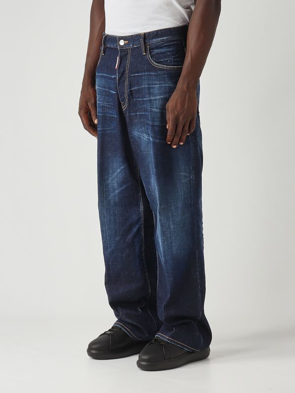 3. Vaqueros para hombre de algodón elástico con spandex Denim Oscuro Dsquared2 s74lb1715d30010