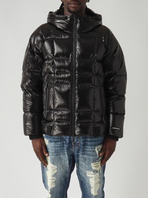 Giacca uomo 3D in nylon lucido trapuntato Nero Dsquared2