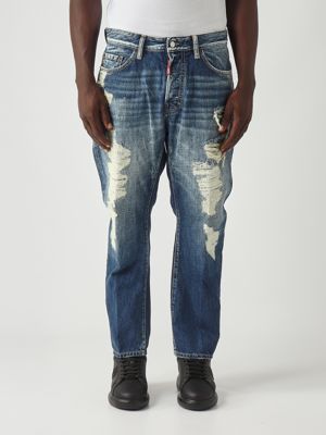 1. Jeans uomo Bro in denim di cotone Denim Medio Dsquared2 s74lb1752d30011
