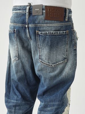 5. Jeans uomo Bro in denim di cotone Denim Medio Dsquared2 s74lb1752d30011