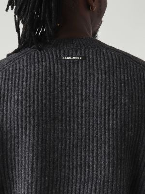 5. Maglia uomo in lana e mohair Grigio Melange Dsquared2 s74ha1547d13150