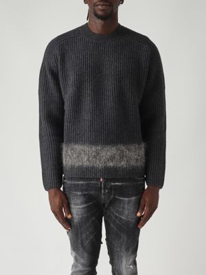 Men's sweater in wool and mohair Melange Grey Dsquared2