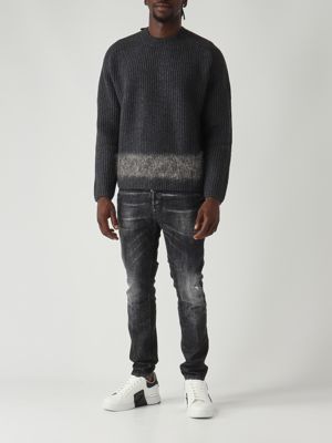 2. Maglia uomo in lana e mohair Grigio Melange Dsquared2 s74ha1547d13150