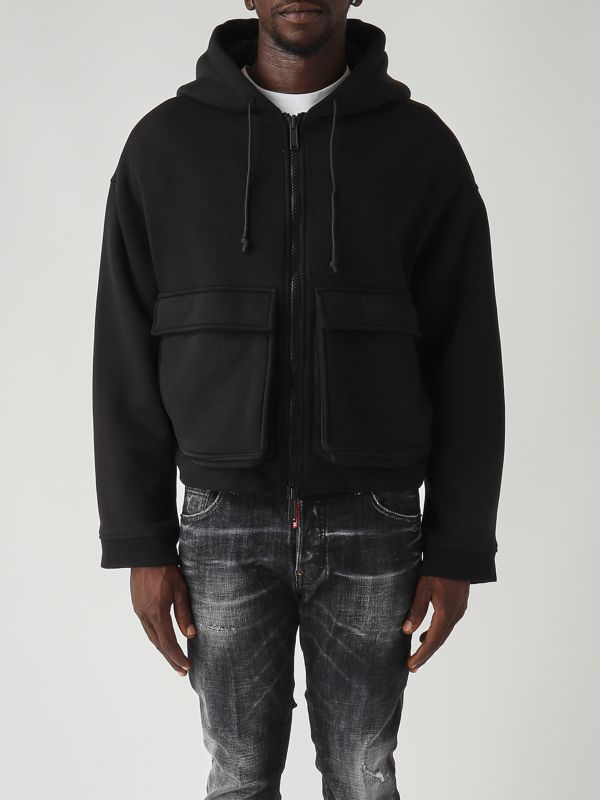 1. Sweat-shirt en coton mélangé pour homme Noir Dsquared2 s79hg0020d25007