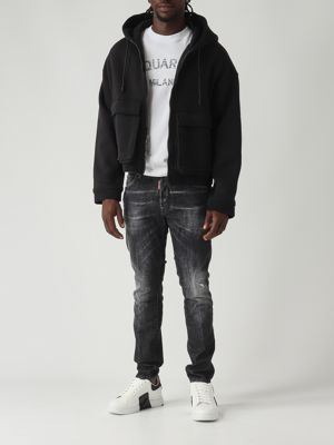 2. Sweat-shirt en coton mélangé pour homme Noir Dsquared2 s79hg0020d25007