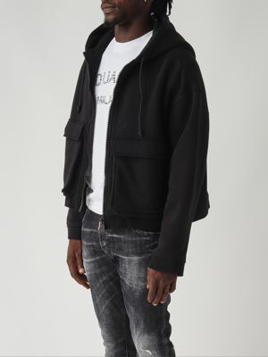 3. Sweat-shirt en coton mélangé pour homme Noir Dsquared2 s79hg0020d25007