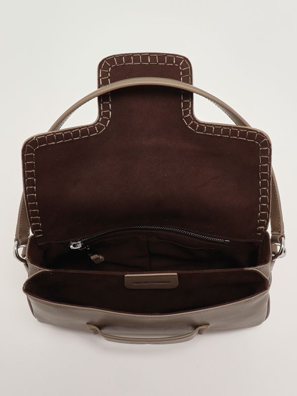 5. Borsa donna in pelle liscia Tortora Emporio Armani ew002806af17655