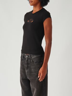 3. T-Angie-T-Shirt aus Baumwolle für Frauen Schwarz Diesel a062680afaa