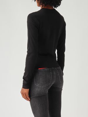 4. Top donna T-Uncutie Long in cotone Nero Diesel a194380clbr