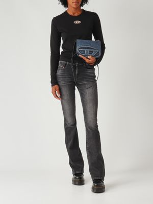 2. Top donna T-Uncutie Long in cotone Nero Diesel a194380clbr