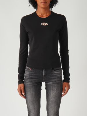 Women's T-Uncutie Langes Baumwolltop Schwarz Diesel