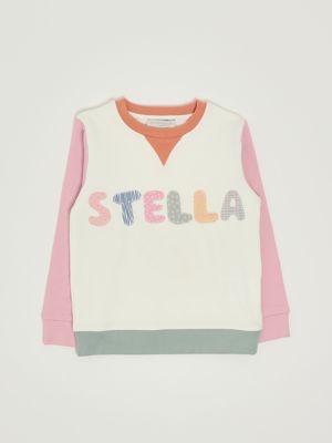 Felpa bambina in cotone Bianco-Multicolor Stella McCartney