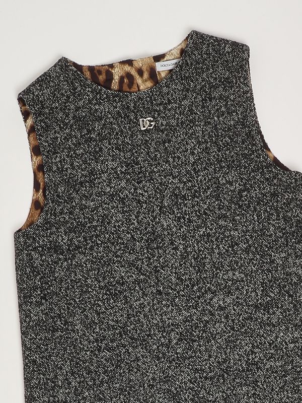 3. Robe en mélange de laine et cachemire extensible pour fille Gris foncé Dolce e Gabbana l54dj1fmzao