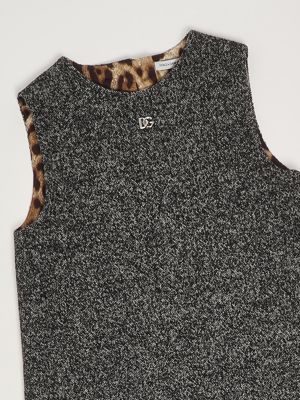 3. Mädchenkleid aus Stretch-Wollmischung und Kaschmir Dunkelgrau Dolce e Gabbana l54dj1fmzao