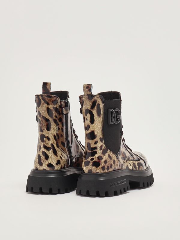 3. Stivaletto bambina in pelle Leopardato Dolce e Gabbana d11360am568