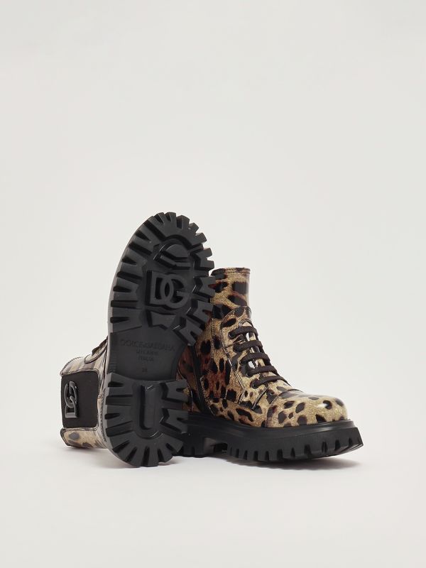 4. Stivaletto bambina in pelle Leopardato Dolce e Gabbana d11360am568