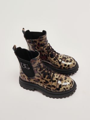 2. Leather lace-up ankle boots for girls Spotted Dolce e Gabbana d11360am568