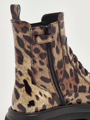 5. Leather lace-up ankle boots for girls Spotted Dolce e Gabbana d11360am568