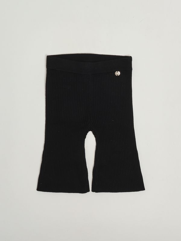 1. Pantalón para recién nacido de punto canalé Negro Liu Jo hf5057ma07e