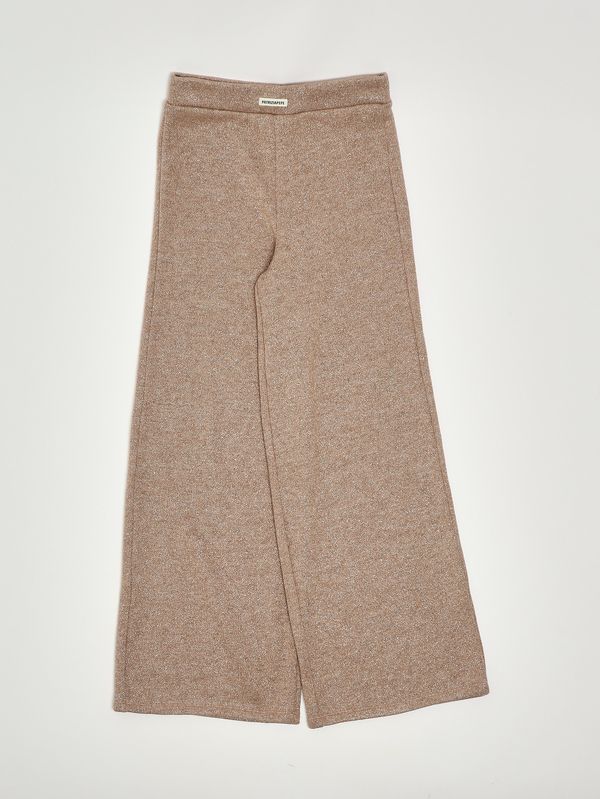 1. Girls' trousers in a viscose-lurex blend Beige Lurex Patrizia Pepe 7p0404j319