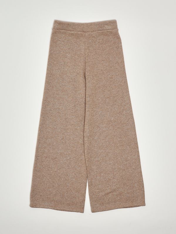 2. Girls' trousers in a viscose-lurex blend Beige Lurex Patrizia Pepe 7p0404j319